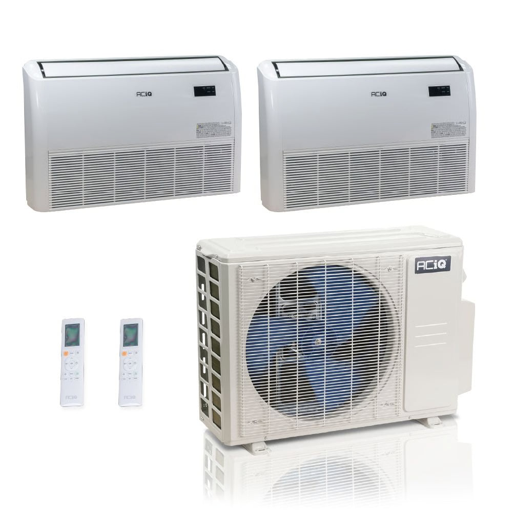 27,000 BTU 25 SEER2 ACiQ Standard 2-Zone Floor Mount Mini Split System | R454B | 230v - 18+18