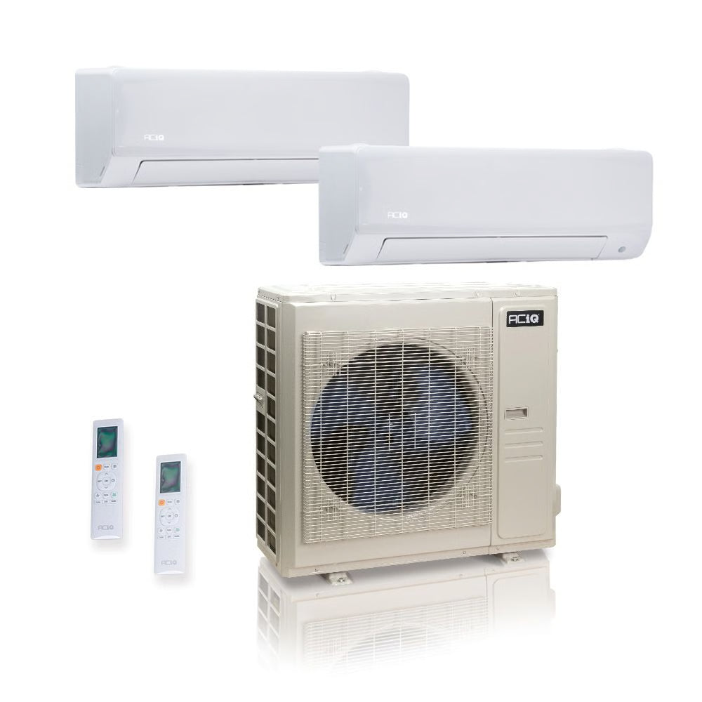 55,000 BTU 22 SEER2 ACiQ Standard 2-Zone Wall Mount Mini Split System | R454B | 230v - 24+24