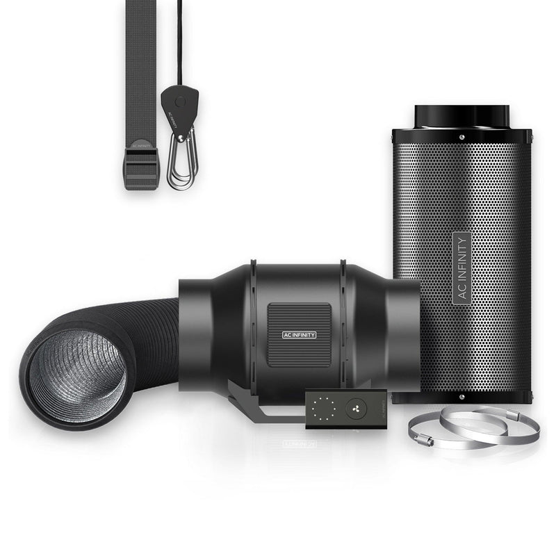 AC Infinity Air Filtration Kit 6”, Inline Fan With Speed Controller, Carbon Filter & Ducting Combo