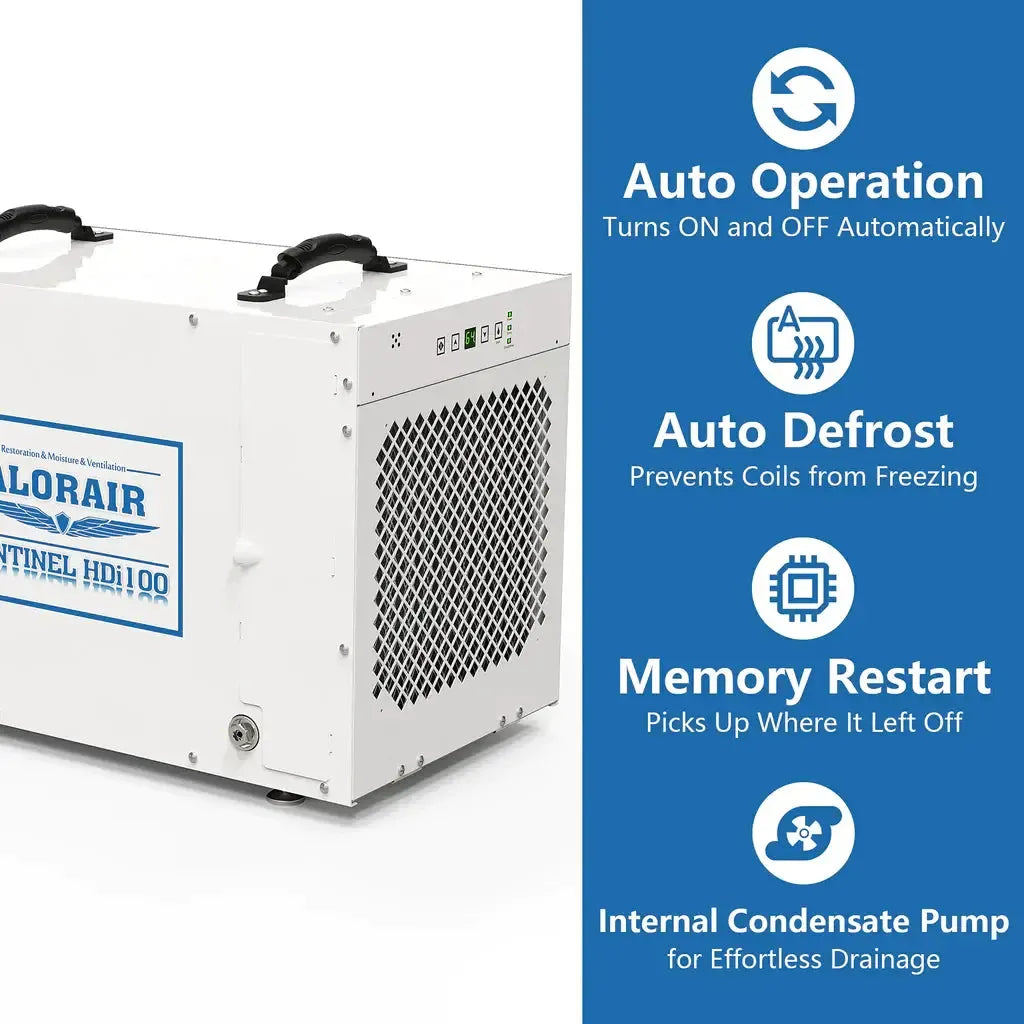 AlorAir Sentinel HDi100 100 PPD Basement and Crawlspace Dehumidifier with Condensate Pump