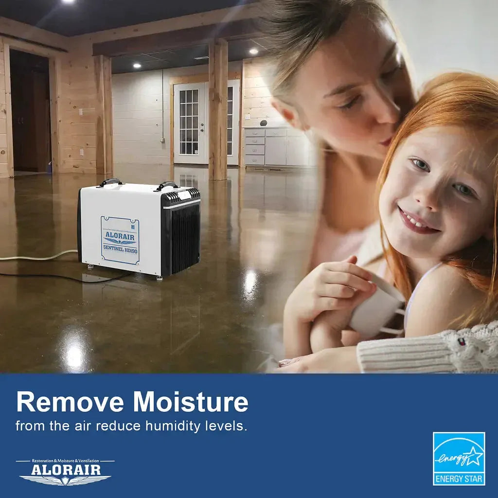 AlorAir Sentinel HDi90 Ductable Version 90 PPD Basement and Crawl Space Dehumidifier with Drain Hose and Pump