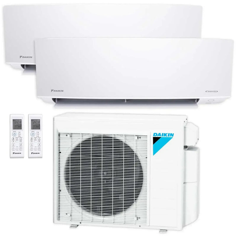 Daikin CIRRA Series 21,000 BTU 17 SEER2 2-Zone Ductless Mini Split Air Conditioner Heat Pump System 208/230V - 9K + 12K