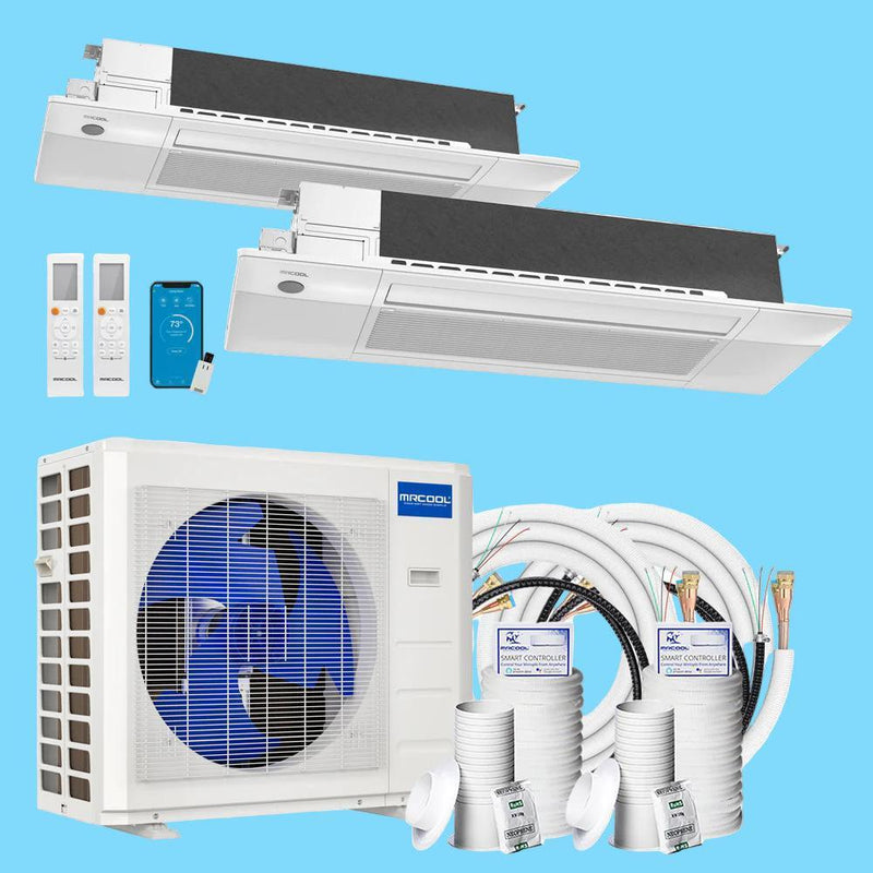 MRCOOL® DIY 5th Gen 27,000 BTU 23 SEER2 2-Zone Ceiling Cassette Ductless Mini-Split Air Conditioner and Heat Pump - Build Your Own MRCOOL® 2-Zone Ceiling Cassette Mini Split System