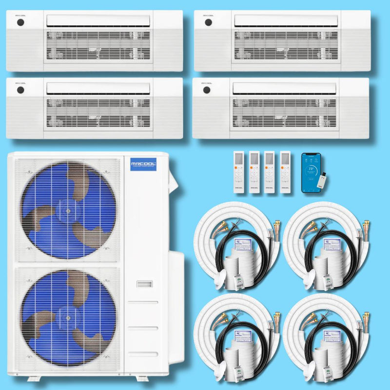 MRCOOL® DIY 5th Gen 55,000 BTU 22 SEER2 4-Zone Ceiling Cassette Ductless Mini-Split Air Conditioner and Heat Pump - Build Your Own MRCOOL® 4 Zone Ceiling Cassette Mini Split System R454B