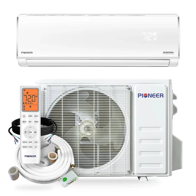 Pioneer® Diamante Pro™ 24,000 BTU 21 SEER2 230V High-Wall Ductless Mini-Split Air Conditioner Inverter Heat Pump with 16 Ft. Kit