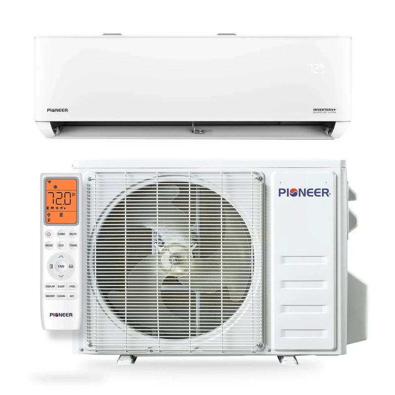 Pioneer® Quantum Ultra™ 24,000 BTU 23 SEER2 230V High-Wall Ductless Energy-Star Mini-Split Air Conditioner Inverter Heat Pump Full Set
