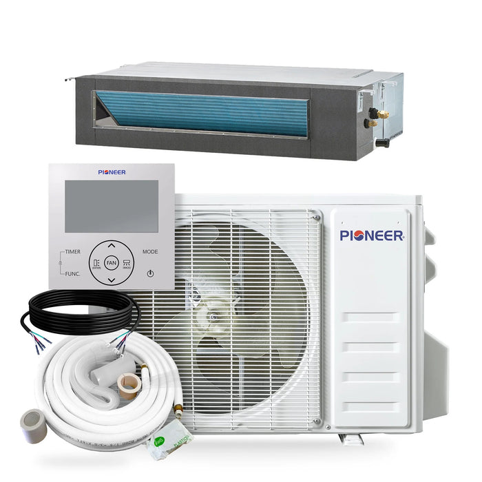 Pioneer® Quantum Ultra™ 12,000 BTU 18.5 SEER2 230V Ceiling Concealed Ducted Mini-Split Air Conditioner Inverter Heat Pump Full Set - RYT012GLSI24RL-10S-RYT012GLSI24RL-16S-RYT012GLSI24RL-25S-RYT012GLSI24RL-33S-RYT012GLSI24RL-50S  Mini Split Systems Direct