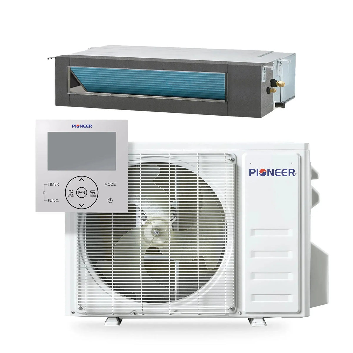 Pioneer® Quantum Ultra™ 12,000 BTU 18.5 SEER2 230V Ceiling Concealed Ducted Mini-Split Air Conditioner Inverter Heat Pump Full Set - RYT012GLSI24RL-10S-RYT012GLSI24RL-16S-RYT012GLSI24RL-25S-RYT012GLSI24RL-33S-RYT012GLSI24RL-50S  Mini Split Systems Direct