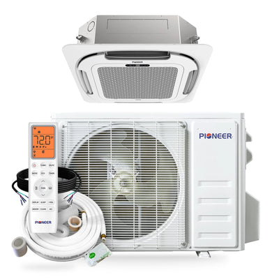 Pioneer® Quantum Ultra™ 18,000 BTU 20.5 SEER2 230V Ceiling Cassette Ductless Mini-Split Air Conditioner Inverter Heat Pump Full Set - CYT018GLSI24RL-10S-CYT018GLSI24RL-16S-CYT018GLSI24RL-25S-CYT018GLSI24RL-33S-CYT018GLSI24RL-50S  Mini Split Systems Direct