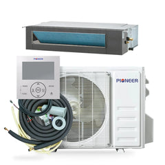 Pioneer® Quantum Ultra™ 9,000 BTU 20.5 SEER2 230V Ceiling Concealed Ducted Mini-Split Air Conditioner Inverter Heat Pump Full Set - RYT009GLSI24RL-10S-RYT009GLSI24RL-16S-RYT009GLSI24RL-25S-RYT009GLSI24RL-33S-RYT009GLSI24RL-50S  Mini Split Systems Direct