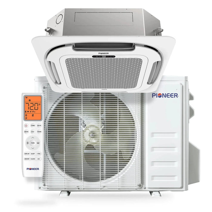 Pioneer® Quantum Ultra™ 24,000 BTU 22.5 SEER2 230V Ceiling Cassette Ductless Mini-Split Air Conditioner Inverter Heat Pump Full Set - CYT024GLSI24RL-10S-CYT024GLSI24RL-16S-CYT024GLSI24RL-25S-CYT024GLSI24RL-33S-CYT024GLSI24RL-50S  Mini Split Systems Direct