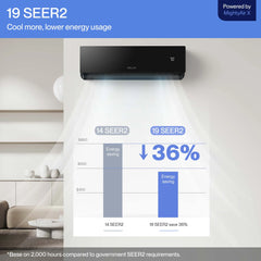 Della Umbra Series 9,000 BTU 19 SEER2 Ductless Mini Split Air Conditioner Heat Pump System with 16 ft. Line Set and Installation Kit 115V (R-32)