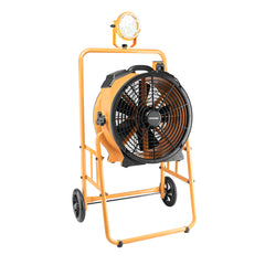 XPOWER FA-420K6 1/3 HP 3600 CFM 5 Speed 18" Warehouse, Dock, Trailer Cooling Fan with Timer, 420T-Black Mobile Trolley, and L-30 LED Spotlight