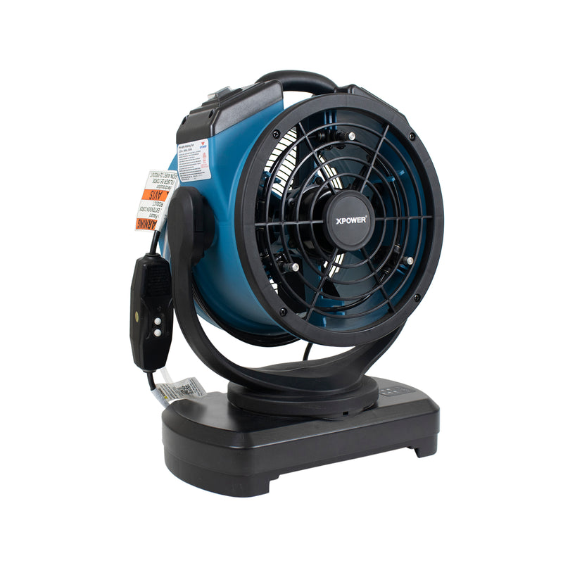 XPOWER FM-68W Multipurpose Oscillating Portable 3 Speed Outdoor Cooling Misting Fan with Built-In Water Pump and Hose