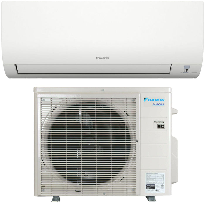 12,000 BTU 20 SEER2 Daikin Aurora Series Wall Mounted Single Zone Ductless Mini Split Heat Pump Air Conditioner - 230V | R32 - Wi-Fi Enabled - RXT12AVJU9 / FTXV12AVJU9  Mini Split Systems Direct