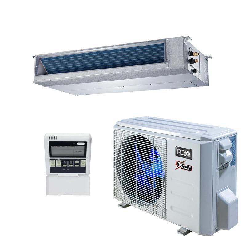 12,000 BTU 25 SEER ACiQ Platinum Single Zone Concealed Duct Mini Split System w/ Extreme Heat - ACIQ-12ZPL-HP230B / ACIQ-12CD-HH-MB - ACIQ-12ZPL-HP230B / ACIQ-12CD-HH-MB  Mini Split Systems Direct