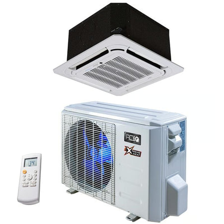 12,000 BTU 23 SEER ACiQ Single Zone Ceiling Cassette Mini Split System | Extreme Series - ACIQ-12CC-HH-MC / ACiQ-12ZPL-HP230C  Mini Split Systems Direct