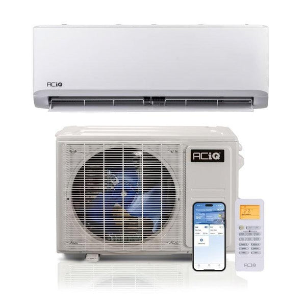 12,000 BTU ACIQ 21.3 SEER2 Single Zone Wall Mount Mini Split Heat Pump System - R454B | 230V - ACIQ-12Z-HP230C / ACIQ-12W-HP230C  Mini Split Systems Direct