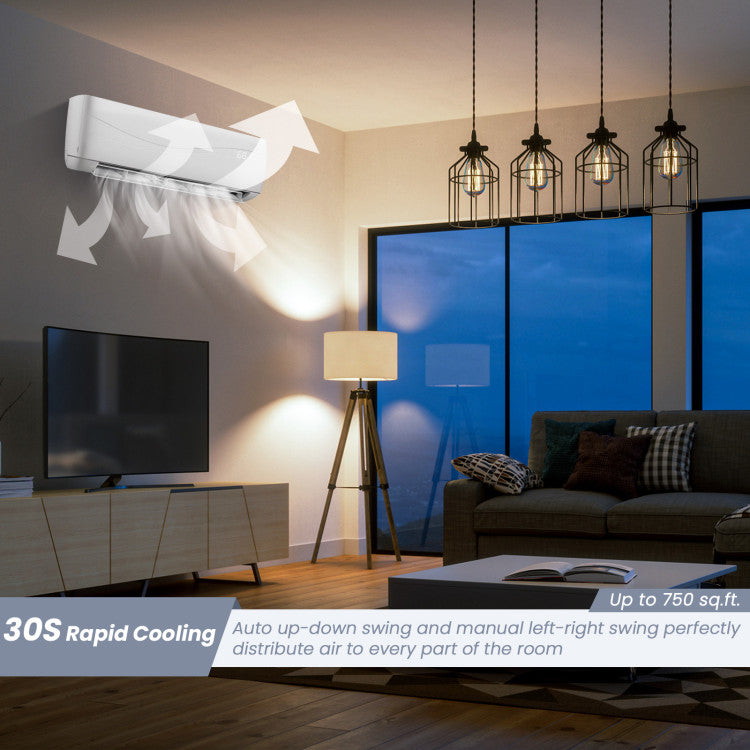 Costway 12000 BTU 20 SEER2 115V Ductless Mini Split Air Conditioner