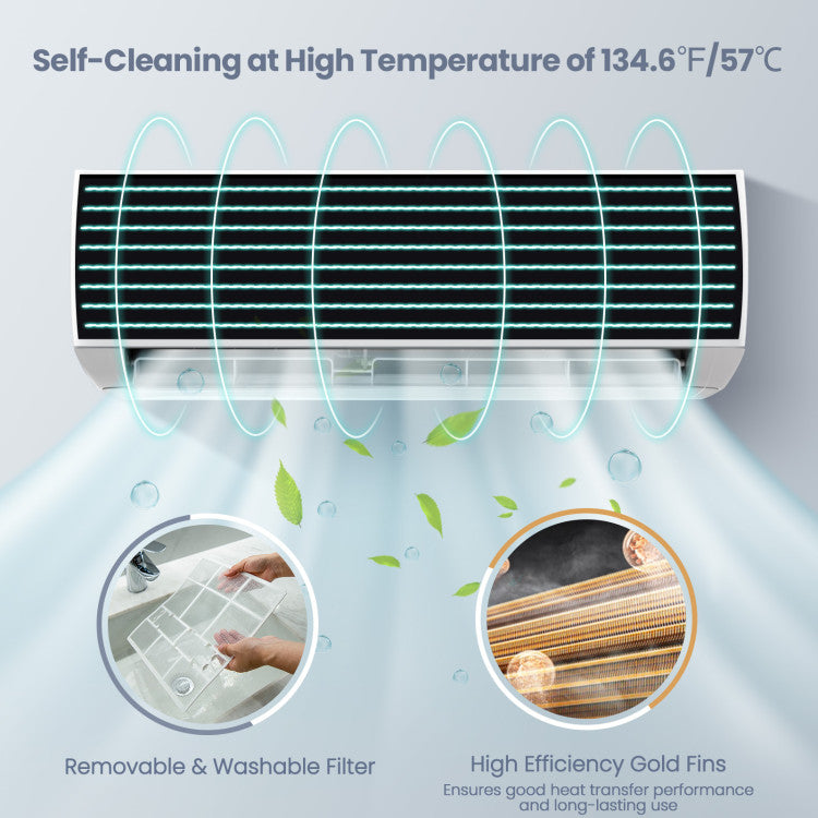 Costway 12000 BTU 20 SEER2 115V Ductless Mini Split Air Conditioner