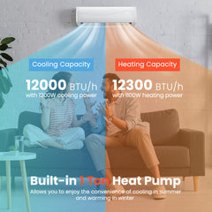 Costway 12000 BTU 20 SEER2 115V Ductless Mini Split Air Conditioner