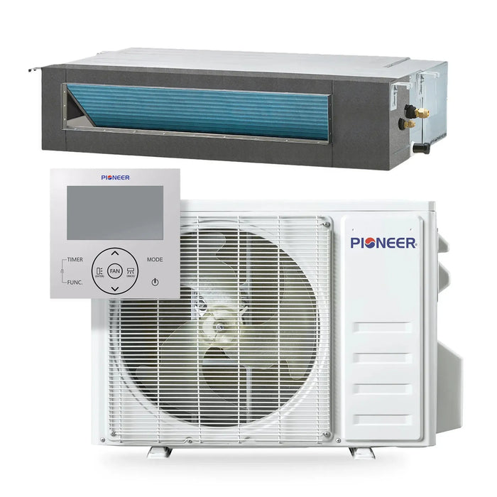 Pioneer® Quantum Ultra™ 18,000 BTU 21 SEER2 230V Ceiling Concealed Ducted Mini-Split Air Conditioner Inverter Heat Pump Full Set - RYT018GLSI24RL-10S-RYT018GLSI24RL-16S-RYT018GLSI24RL-25S-RYT018GLSI24RL-33S-RYT018GLSI24RL-50S  Mini Split Systems Direct