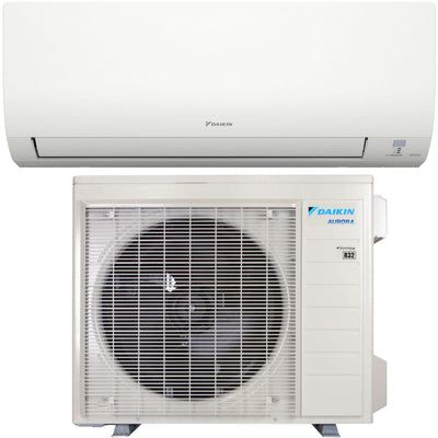 18,000 BTU 21 SEER2 Daikin Aurora Series Wall Mounted Single Zone Ductless Mini Split Heat Pump Air Conditioner - 230V | R32 - Wi-Fi Enabled - RXT18AVJU9 / FTXV18AVJU9  Mini Split Systems Direct