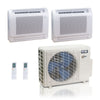 18,000 BTU ACiQ Extreme 25 SEER2 Dual Zone Floor Mount Mini Split Heat Pump System - R454B | 230V - 9 + 9 - ACiQ-18Z-HH-M3C / ACIQ-09FM-HH-MD-2  Mini Split Systems Direct