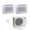 18,000 BTU ACiQ Standard 25.1 SEER2 Dual Zone Floor Mount Mini Split Heat Pump System - R454B | 230V - 9 + 9 - ES-18Z-M3C / ACIQ-09FM-HH-MD-2  Mini Split Systems Direct