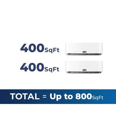 18,000 BTU 22 SEER2 ACiQ 2-Zone Wall Mounted Mini Split System - Extreme Heat - WiFi Enabled - 9+9
