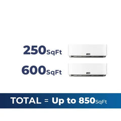 18,000 BTU 22.9 SEER2 ACiQ 2-Zone Wall Mounted Mini Split System w/ WiFi - 6+12