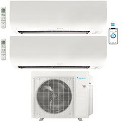 2 - Zone - 36,000 BTU 20 SEER2 Daikin MXM Series Wall Mounted Ductless Mini Split Heat Pump Air Conditioner System 15K + 15K - 230V | R32 | Wi-Fi Enabled - 4MXM36AVJU9 / FTXV15AVJU9 / FTXV15AVJU9  Mini Split Systems Direct