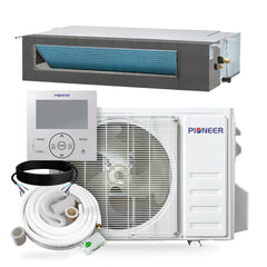Pioneer® Quantum Ultra™ 24,000 BTU 19 SEER2 230V Ceiling Concealed Ducted Mini-Split Air Conditioner Inverter Heat Pump Full Set - RYT024GLSI24RL-10S-RYT024GLSI24RL-16S-RYT024GLSI24RL-25S-RYT024GLSI24RL-33S-RYT024GLSI24RL-50S  Mini Split Systems Direct
