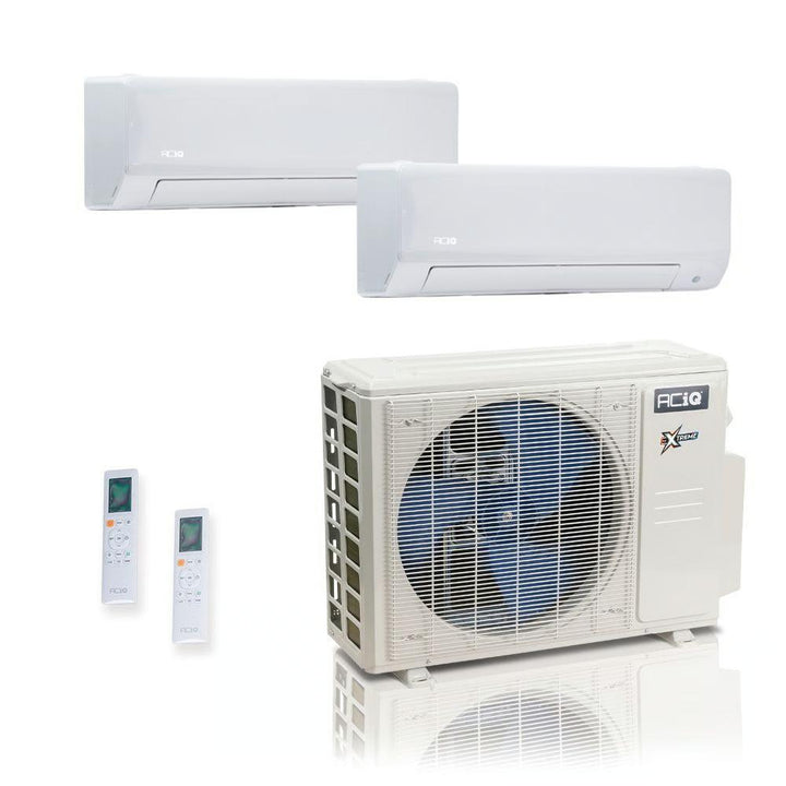 27,000 BTU 23 SEER2 ACiQ Extreme 2-Zone Wall Mount Mini Split System | R454B | 230v - 9+18 - ACiQ-27Z-HH-M4C / ACIQ-09W-HH-MD / ACIQ-18W-HH-MD  Mini Split Systems Direct