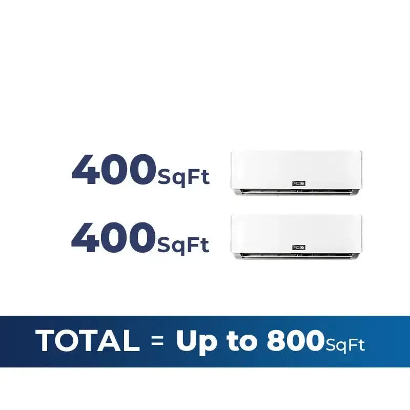 27,000 BTU 24.6 SEER2 ACiQ 2-Zone Wall Mounted Mini Split System w/ WiFi - 9+9 - ES-27Z-M3/ACIQ-09W-HH-M-2  Mini Split Systems Direct