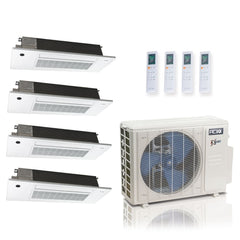 27,000 BTU ACIQ Extreme 23 SEER2 Quad Zone Slim Ceiling Casette Mini Split Heat Pump System - R454B | 230V - 6 + 6 + 6 + 6 - ACIQ-27Z-HH-M4C / SCC-06-HH-MB-4  Mini Split Systems Direct