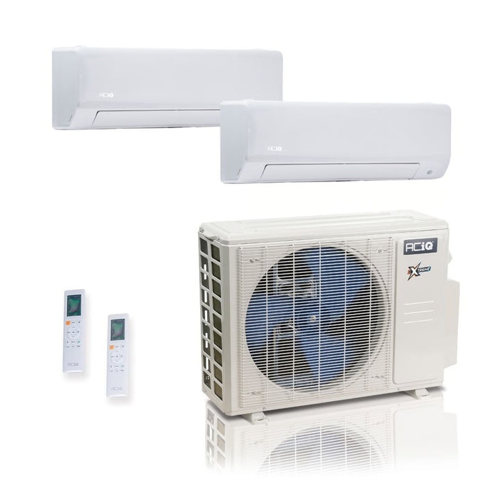 27,000 BTU ACiQ Extreme 23 SEER2 Dual Zone Wall Mount Mini Split Heat Pump System - R454B | 230V - 9 + 24 - ACiQ-27Z-HH-M4C / ACIQ-09W-HH-MD / ACIQ-24W-HH-MD  Mini Split Systems Direct