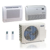 27,000 BTU ACiQ Standard 25 SEER2 Dual Zone Floor Mount Mini Split Heat Pump System - R454B | 230V - 9 + 24 - ES-27Z-M4C / ACIQ-09FM-HH-MD / ACIQ-24FM-HH-MD  Mini Split Systems Direct