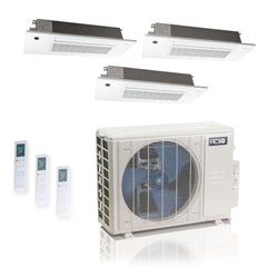 27,000 BTU 25 SEER2 ACiQ Standard 3-Zone Slim Ceiling Cassette Mini Split System | R454B | 230v - 6+12+18