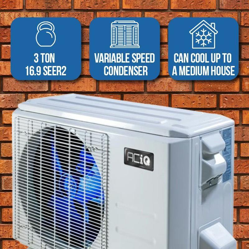 3 Ton 17.6 SEER2 ACiQ High Efficiency Wall-Mount Heat Pump Split System | Inverter - ACIQ-36-EHPB / ACIQ-36W-WM  Mini Split Systems Direct