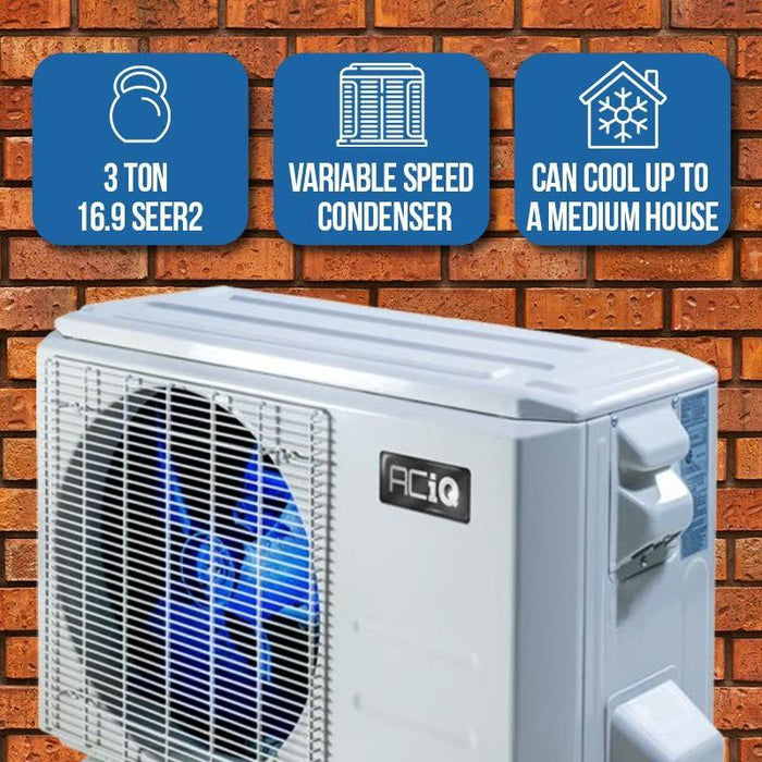 3 Ton 17.6 SEER2 ACiQ High Efficiency Wall-Mount Heat Pump Split System | Inverter - ACIQ-36-EHPB / ACIQ-36W-WM  Mini Split Systems Direct