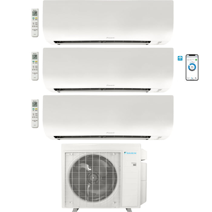 3 - Zone - 36,000 BTU 20 SEER2 Daikin MXM Series Wall Mounted Ductless Mini Split Heat Pump Air Conditioner System 7K + 7K + 12K - 230V | R32 | Wi-Fi Enabled - 4MXM36AVJU9 / CTXV07AVJU9 / CTXV07AVJU9 / FTXV12AVJU9  Mini Split Systems Direct