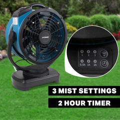 XPOWER FM-88W Multipurpose Oscillating Portable 3 Speed Outdoor Cooling Misting Fan with Built-In Water Pump and Hose