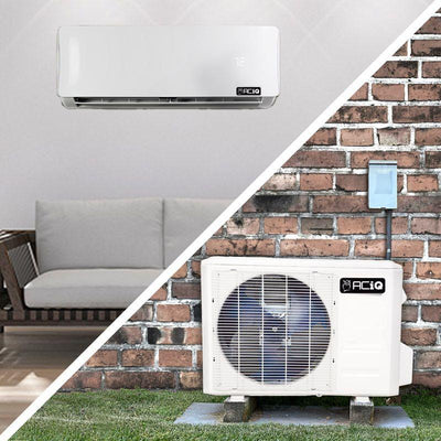 30,000 BTU 18.6 SEER2 ACiQ Single Zone Wall Mounted Mini Split System w/ WiFi - R454B - ACIQ-30Z-HP230C / ACIQ-30W-HP230C  Mini Split Systems Direct