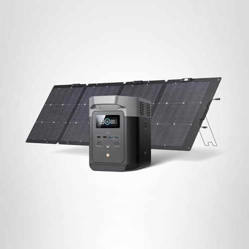 EF ECOFLOW Solar Generator DELTA 2 with 160W Solar Panel, LFP(LiFePO4) Battery, Fast Charging, Portable Power Station for Home Backup Power, Camping & RVs