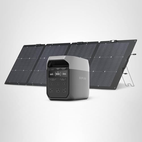 EF ECOFLOW Solar Generator DELTA 2 with 160W Solar Panel, LFP(LiFePO4) Battery, Fast Charging, Portable Power Station for Home Backup Power, Camping & RVs