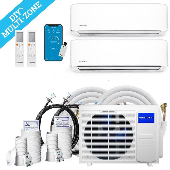 33k BTU 21.5 SEER Multi-Zone MRCOOL DIY 2 Zone Ductless Heat Pump Split System 4th Generation - 9k+24k - DIYM236HPW00C08  Mini Split Systems Direct