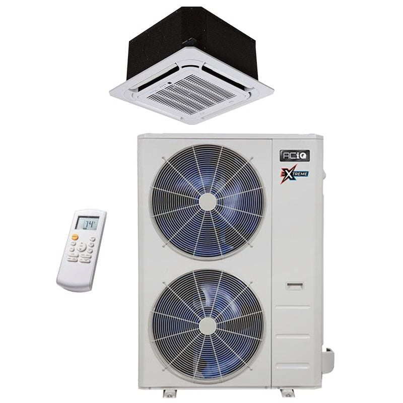 48,000 BTU 23 SEER ACiQ Single Zone Ceiling Cassette Mini Split System | Extreme Series - ACIQ-48CC-HH-MC / ACiQ-48ZPL-HP230C  Mini Split Systems Direct
