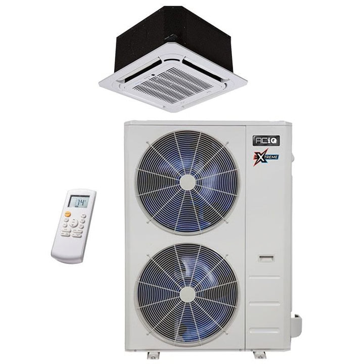 48,000 BTU 23 SEER ACiQ Single Zone Ceiling Cassette Mini Split System | Extreme Series - ACIQ-48CC-HH-MC / ACiQ-48ZPL-HP230C  Mini Split Systems Direct