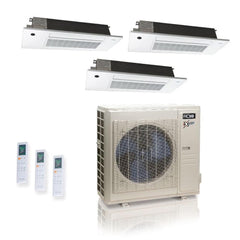 36,000 BTU ACiQ Extreme 23 SEER2 Tri Zone Slim Ceiling Casette Mini Split Heat Pump System - R454B | 230V - 6 + 9 + 12 - ACiQ-36Z-HH-M5C / SCC-06 / SCC-09 / SCC-12  Mini Split Systems Direct